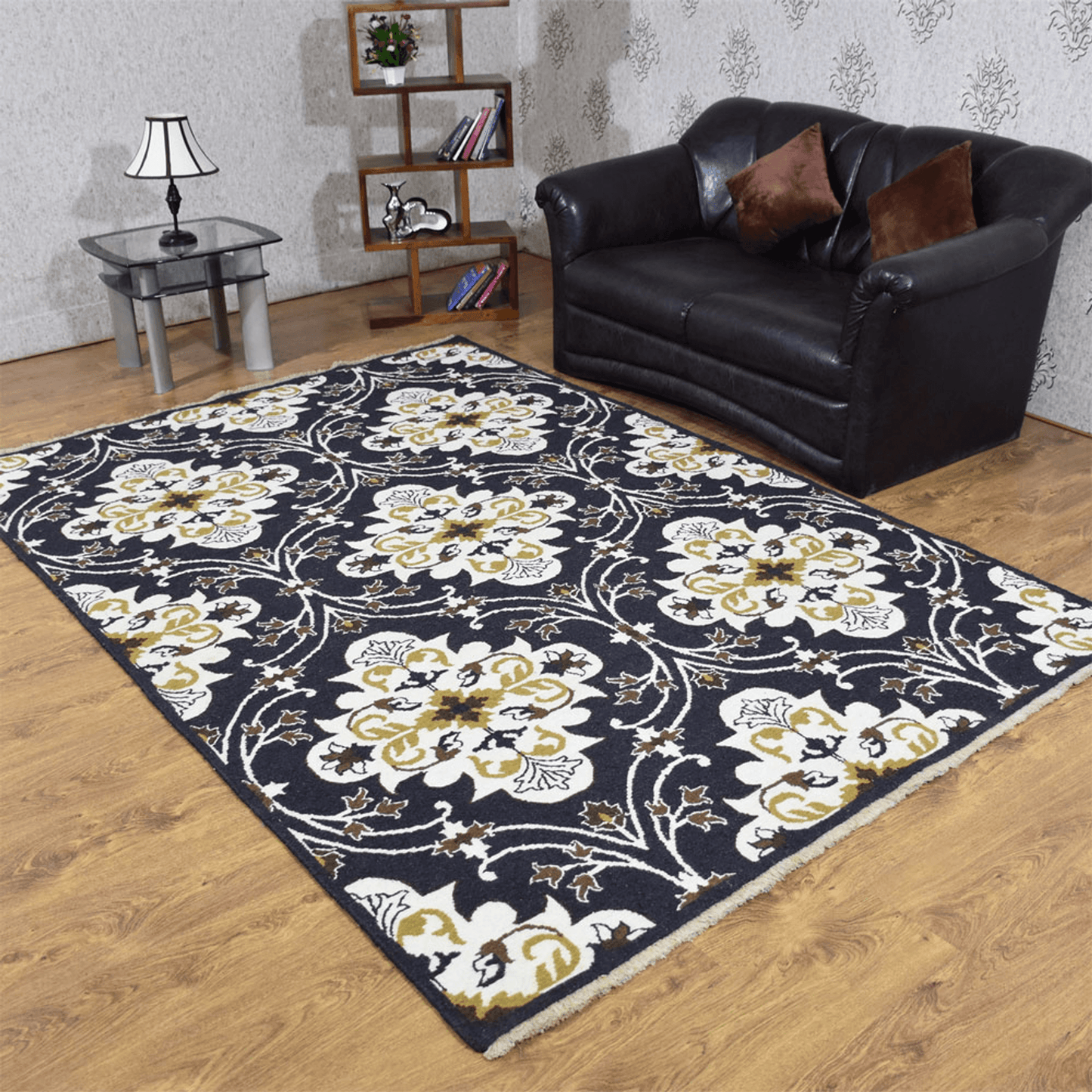 Rugsotic Carpets Hand Knotted Sumak Wool Area Rug Floral