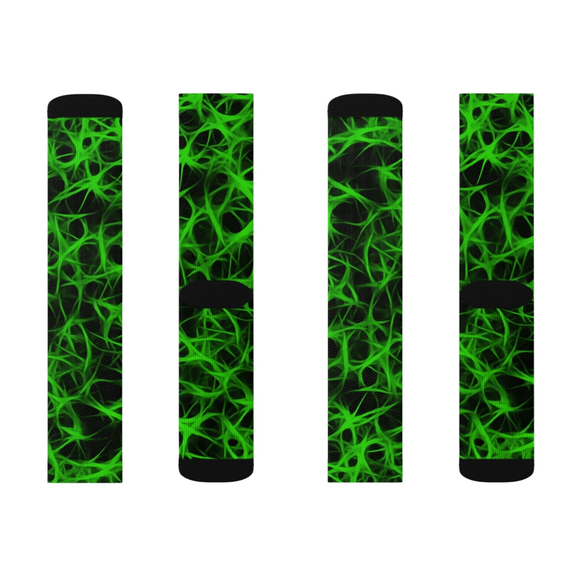 Nuclear Green Charged Sublimation Socks - Lizard Vigilante