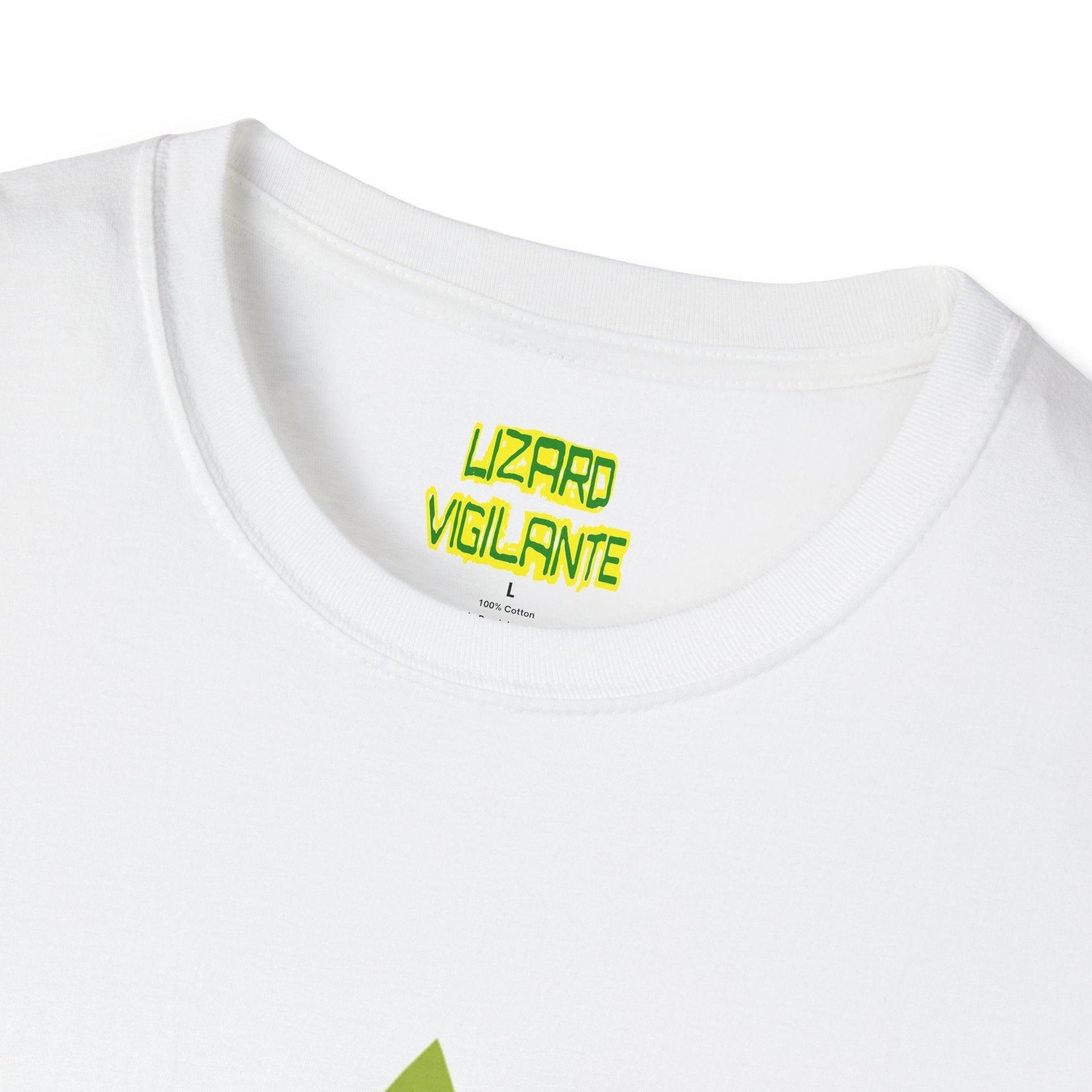 Let's Toke! Unisex Softstyle T-Shirt with Green Smoking Pot Leaf, White - Lizard Vigilante