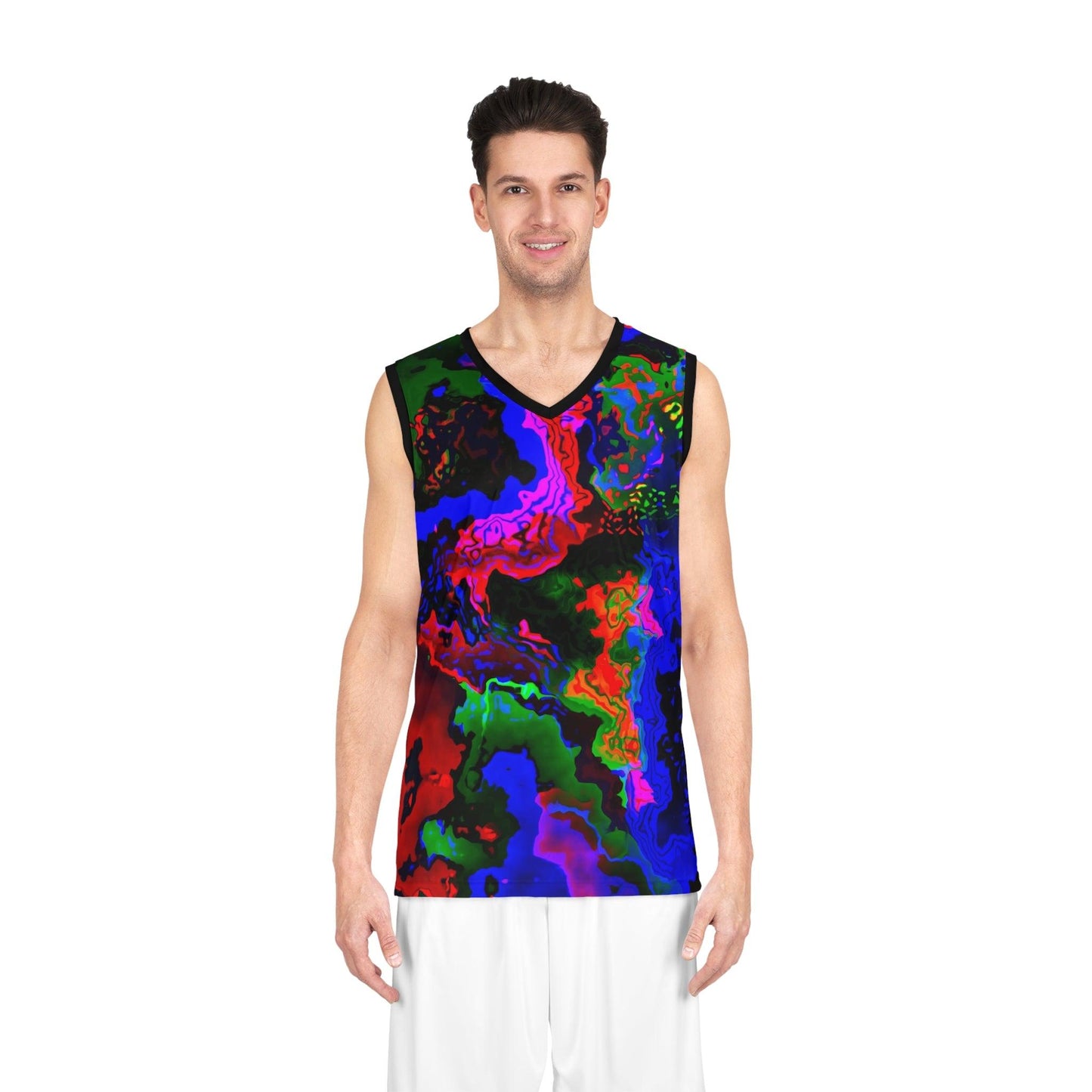 Rainbow in the Darkness Basketball Jersey - Lizard Vigilante