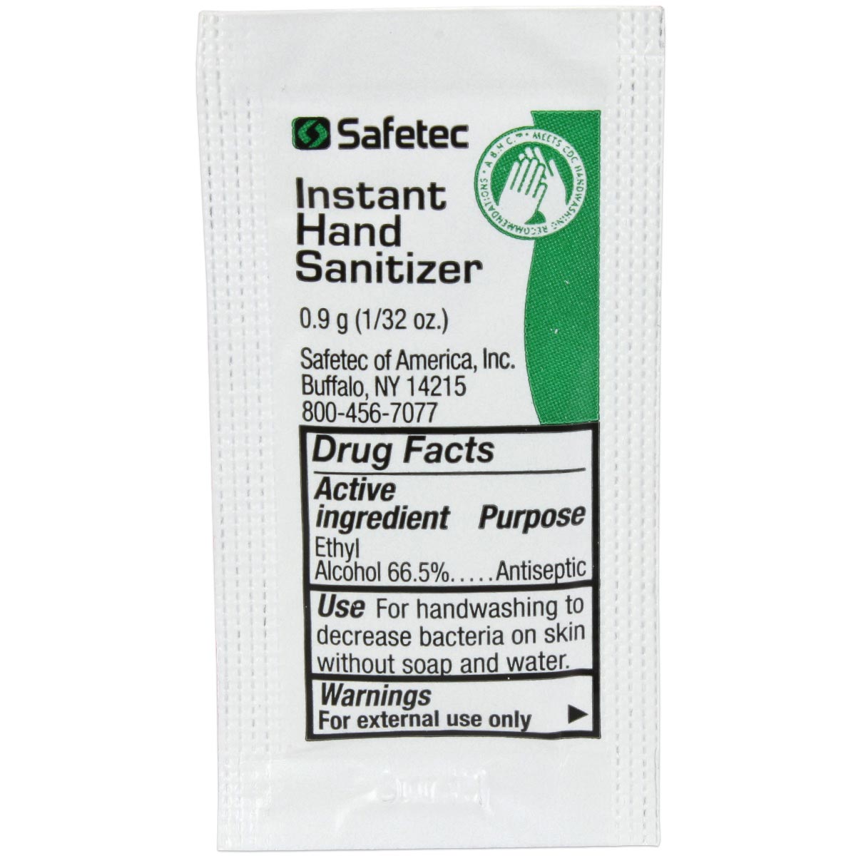 Hand Sanitizer Fresh, .9gm. Pouch, 25 per box