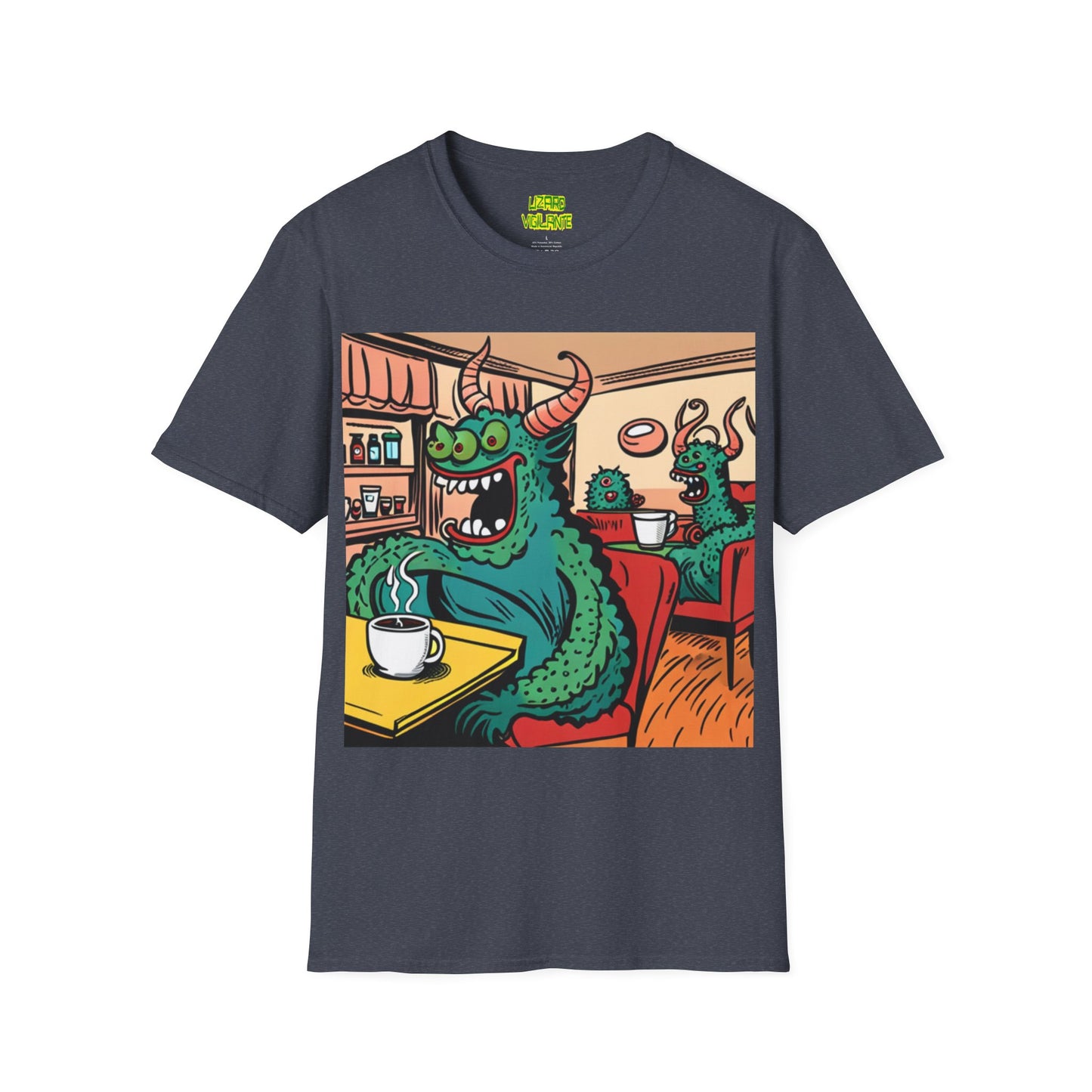 Lizard Vigilante Premium Coffee Monsters Unisex Softstyle T-Shirt - Lizard Vigilante