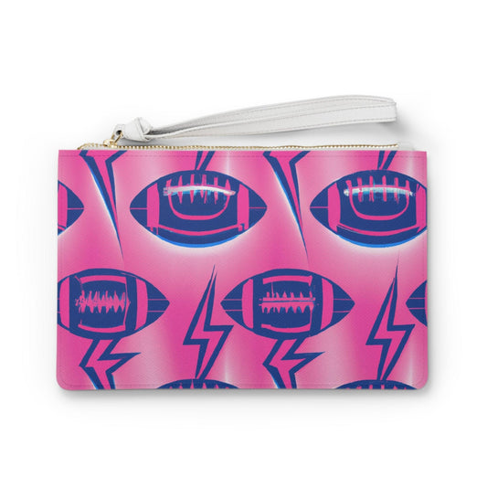 Pink Lightning American Football Clutch Bag - Lizard Vigilante