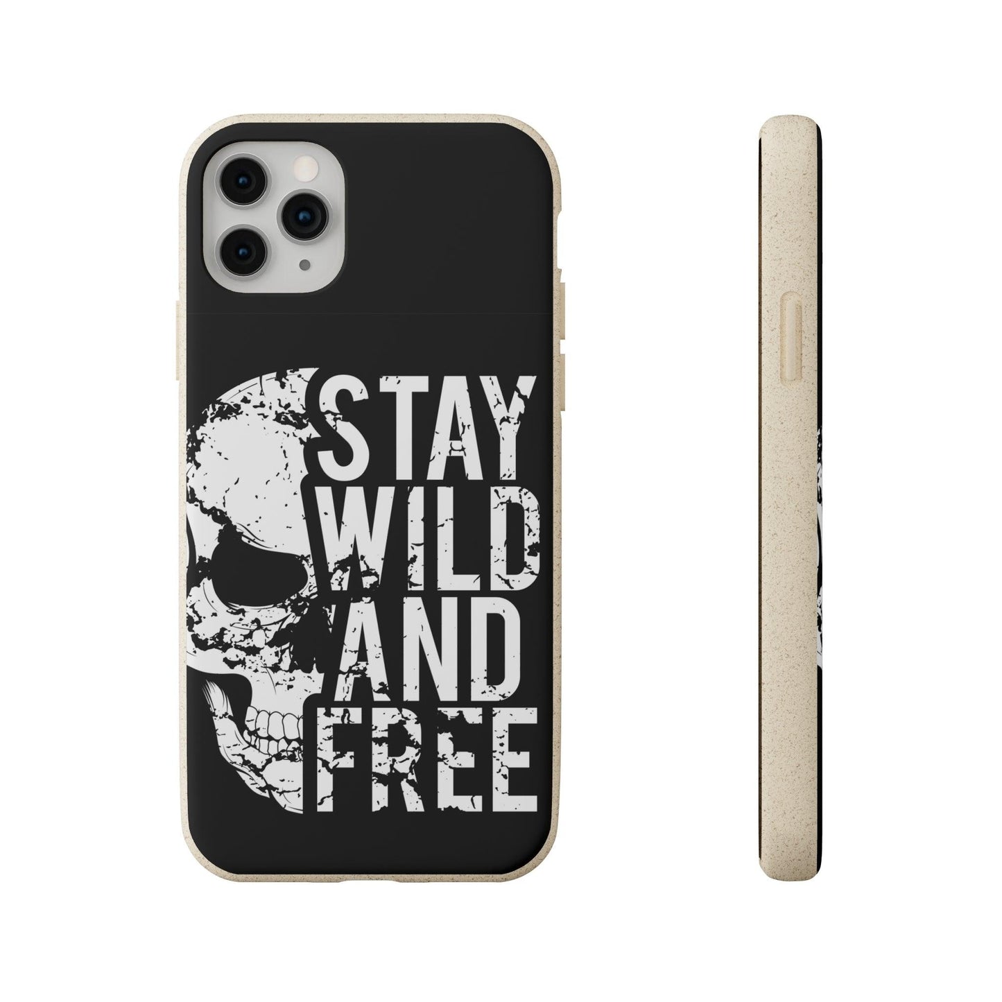 Stay Wild And Free Skull Biodegradable Cases - Lizard Vigilante