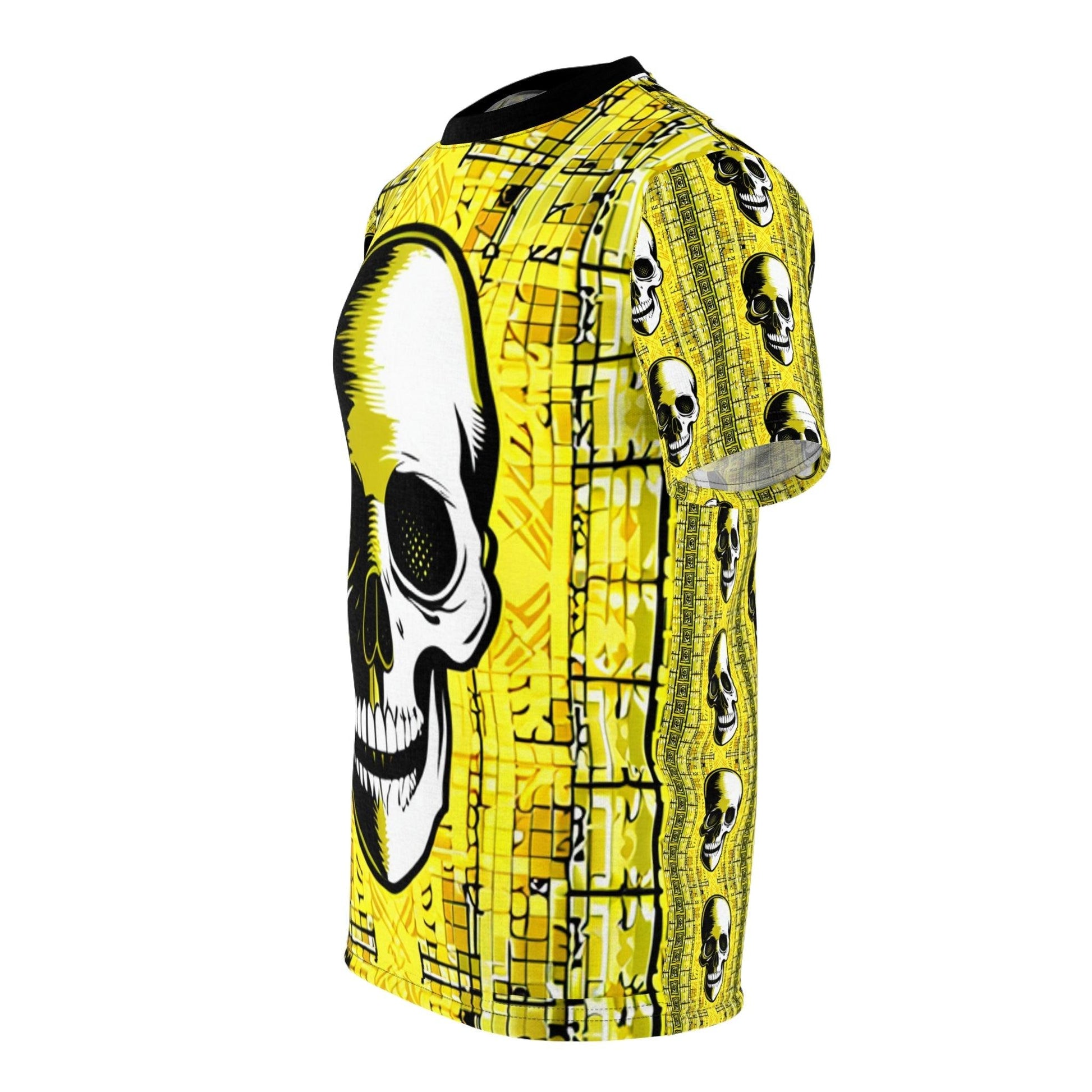 Goldgrid Skull Unisex Cut & Sew Tee (AOP) - Lizard Vigilante