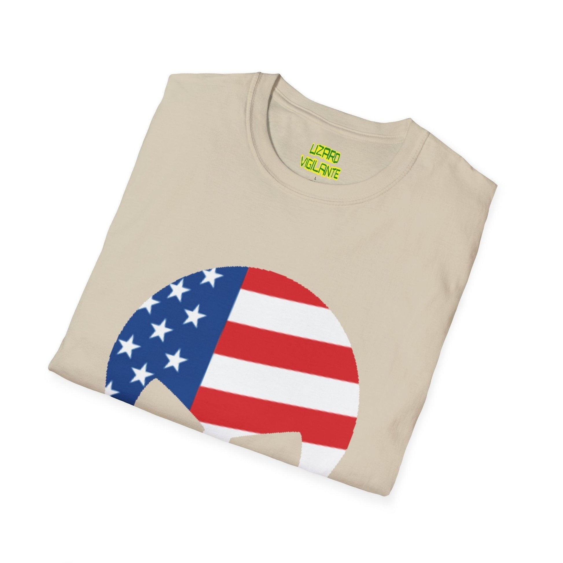 American Flag Skull Graphic Unisex Softstyle USA T-Shirt - Lizard Vigilante