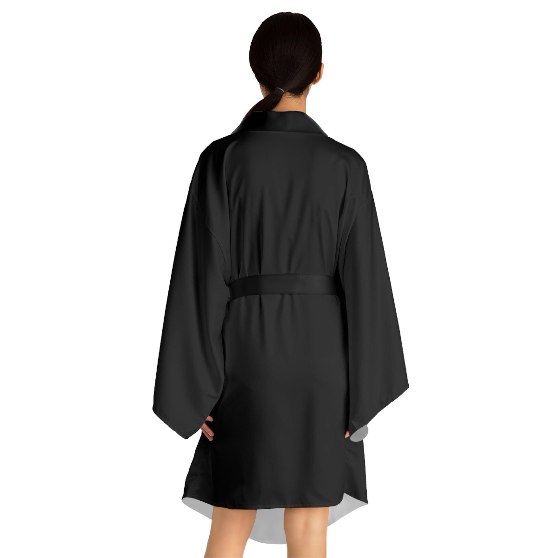 Comfy Cozy Long Sleeve Kimono Robe - Black - Lizard Vigilante