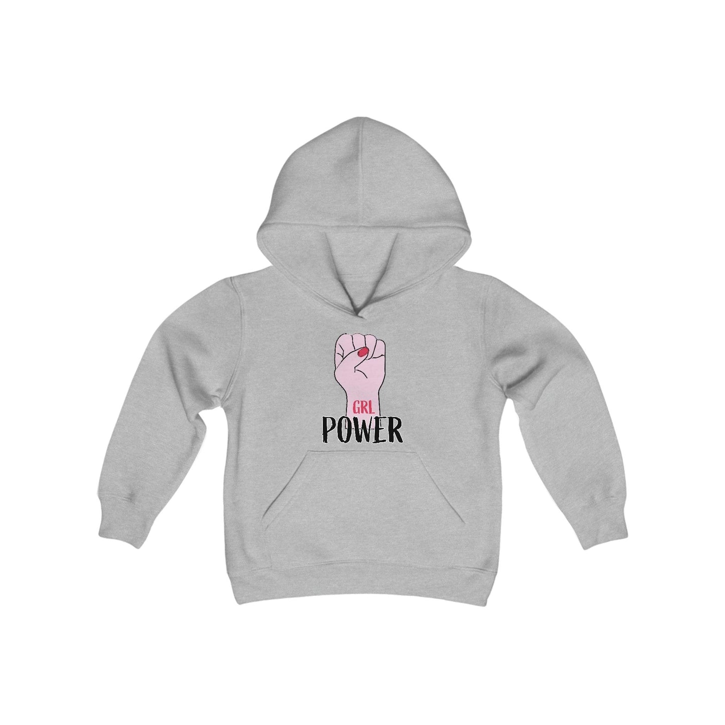 Girl Power Fist Youth Heavy Blend Hooded Sweatshirt - Lizard Vigilante