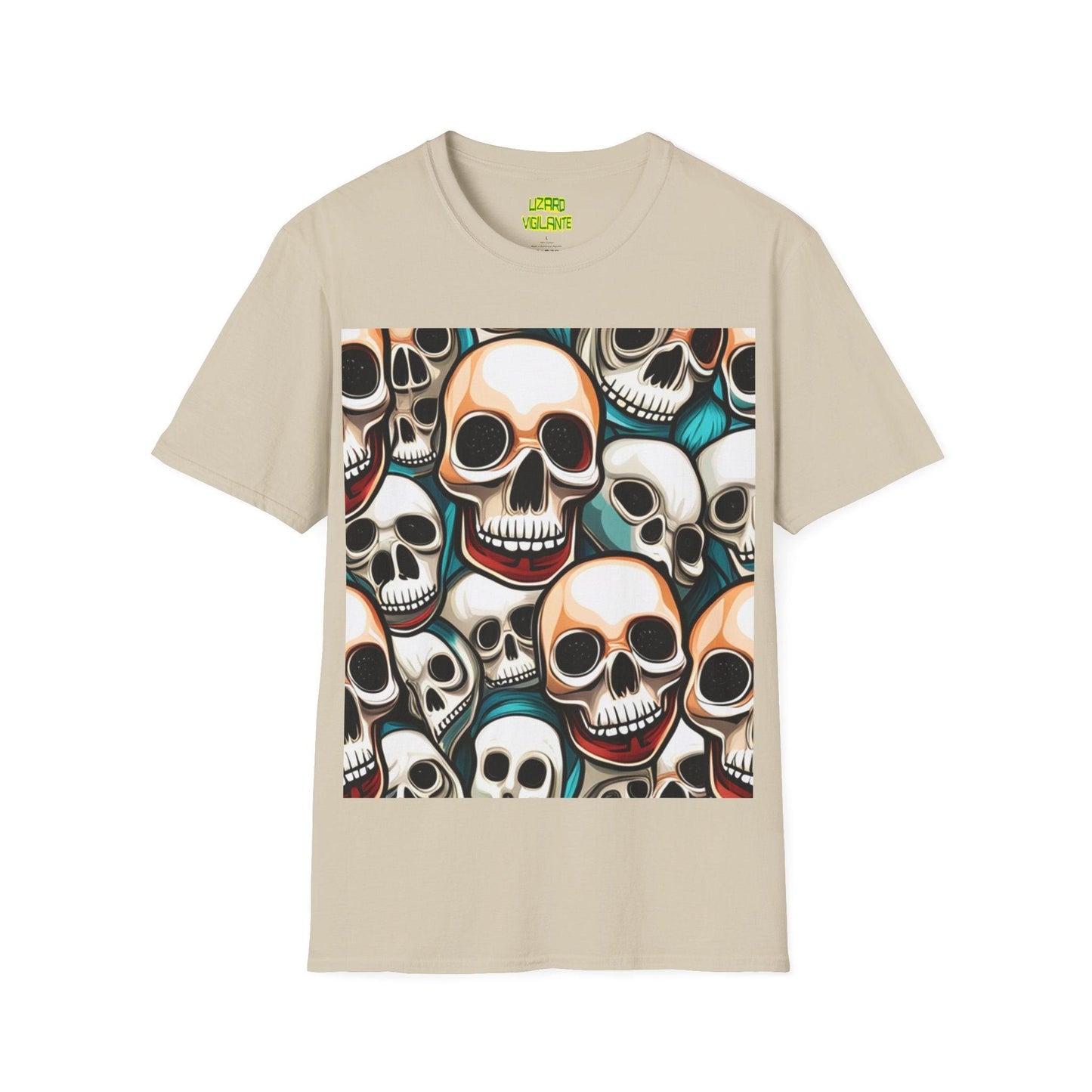 Shiny Happy Skulls Unisex Softstyle T-Shirt - Lizard Vigilante