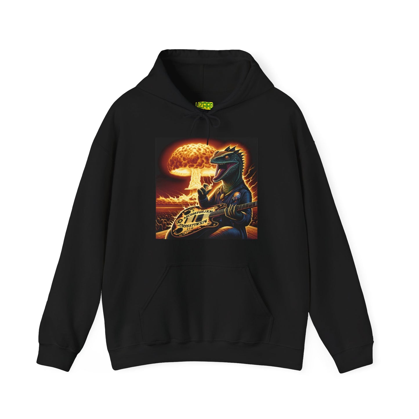 Ouiji Guitar Lizard Unisex Heavy Blend™ Hooded Sweatshirt - Premium Hoodie from Printify - Just $57.91! Shop now at Lizard Vigilante