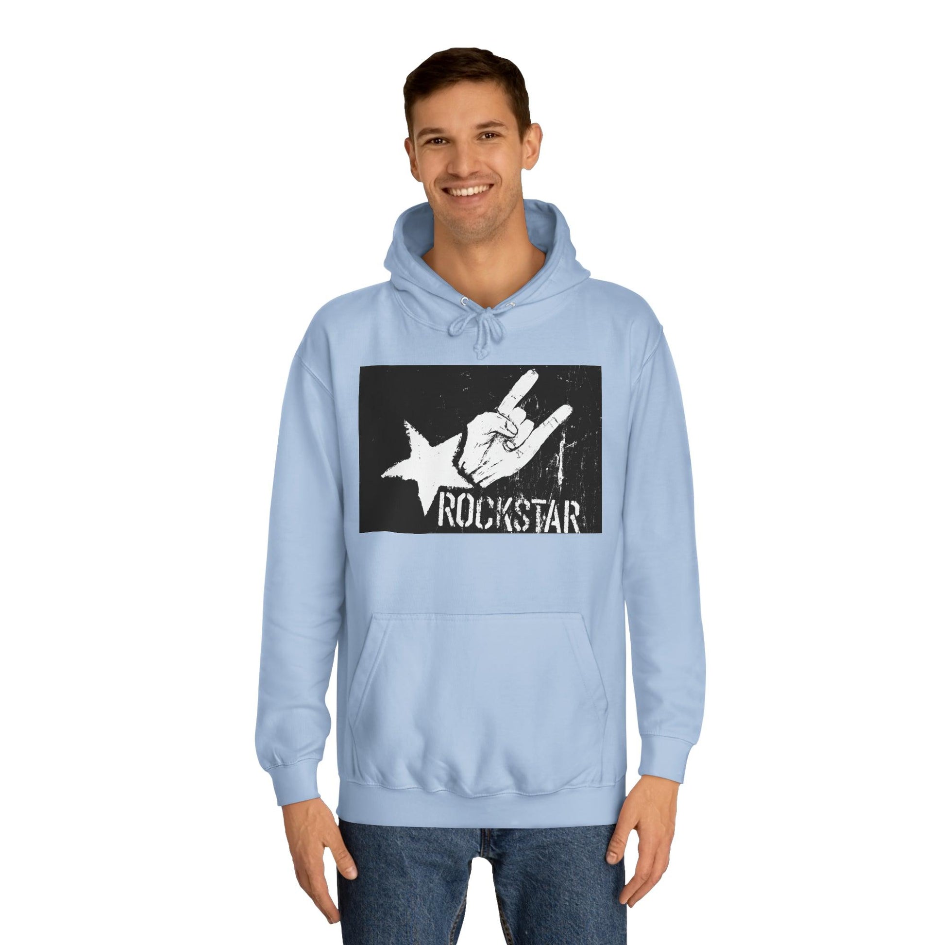 Rock Star Hand Sign Unisex College Hoodie - Lizard Vigilante