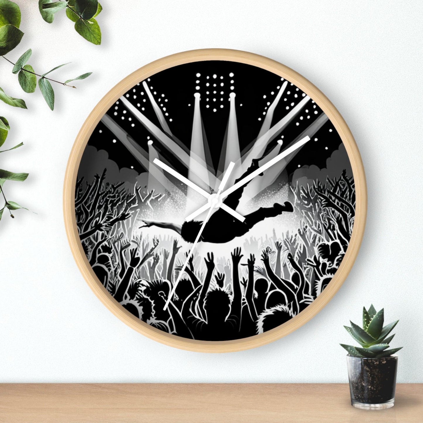 Crowd Surfing Metal Wall Clock - Lizard Vigilante