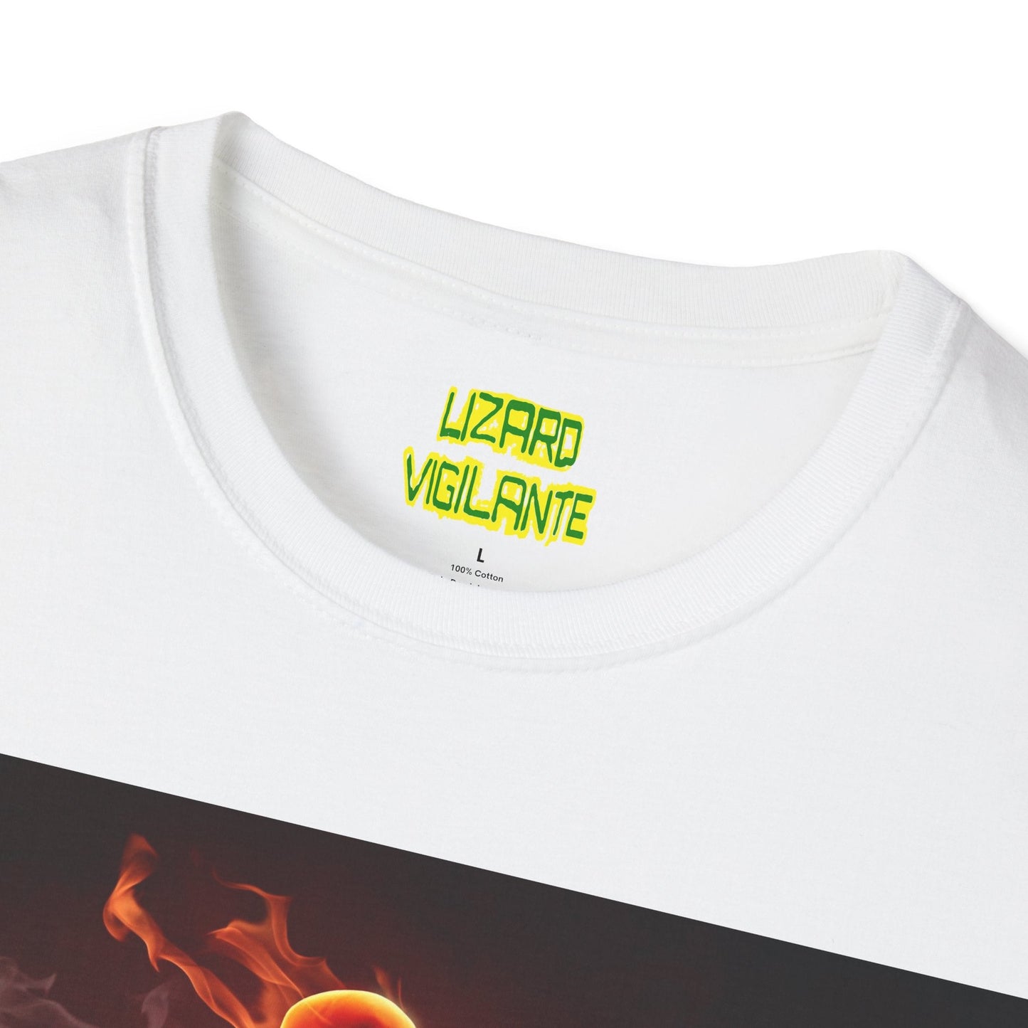 Fiery Guitarist Unisex Softstyle T-Shirt - Lizard Vigilante