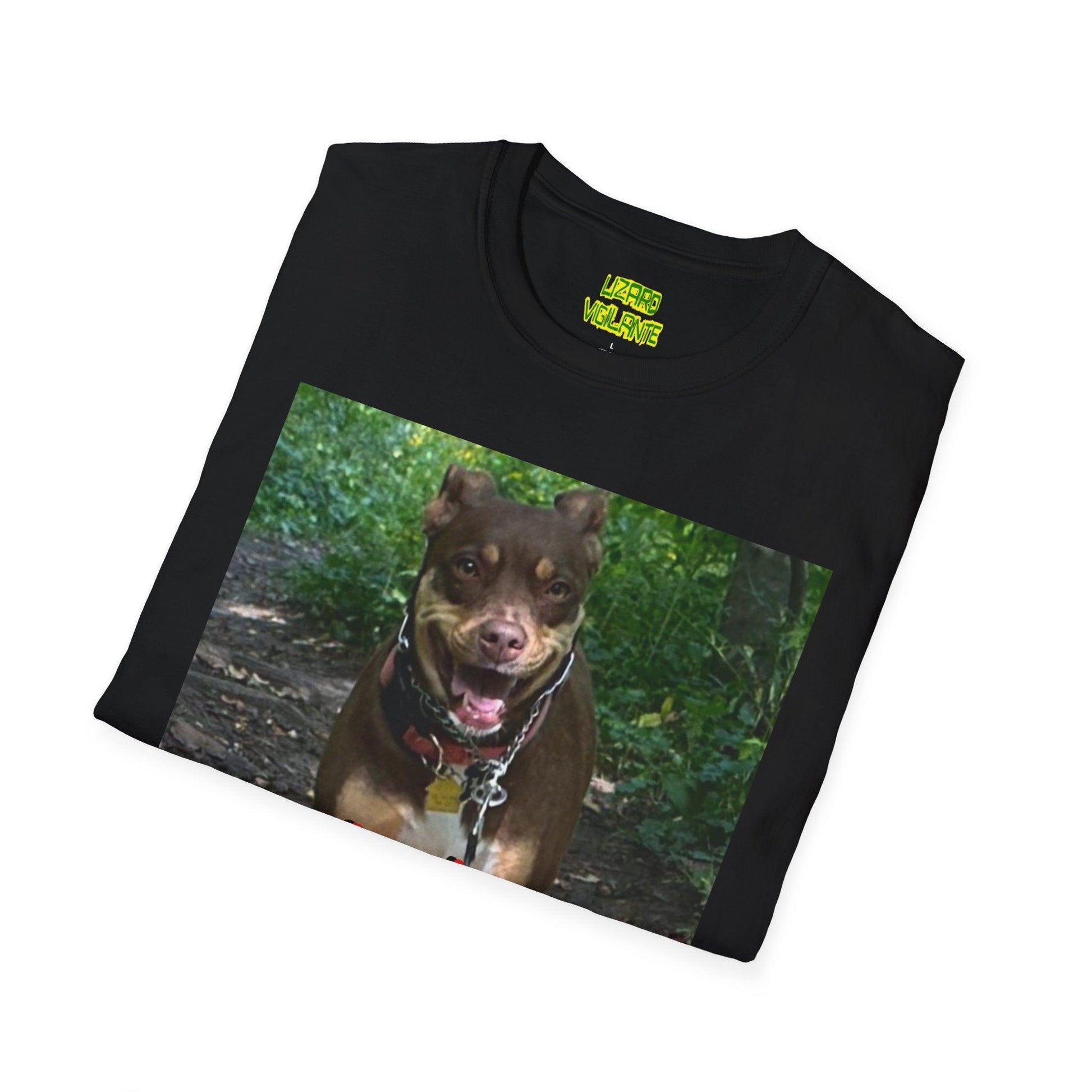 Who's A Happy Girl? Doggie Unisex Softstyle "Primo Rocks IV" T-Shirt - Lizard Vigilante