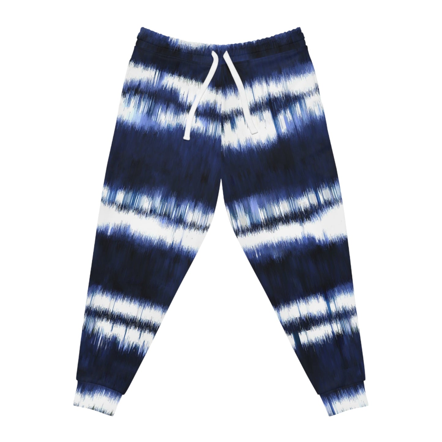 White Lines on Blue Athletic Joggers (AOP) - Lizard Vigilante