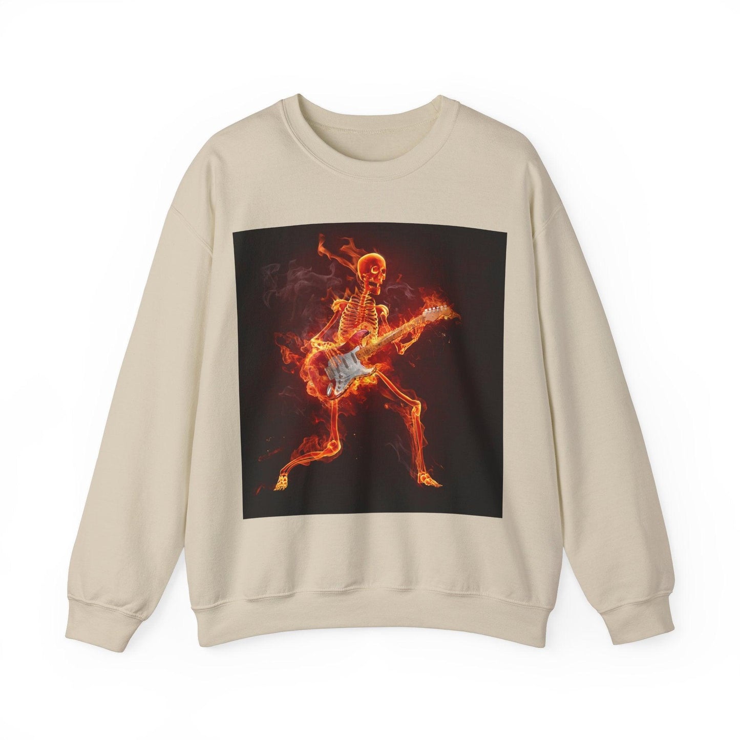 Fiery Guitarist Unisex Heavy Blend™ Crewneck Sweatshirt - Lizard Vigilante