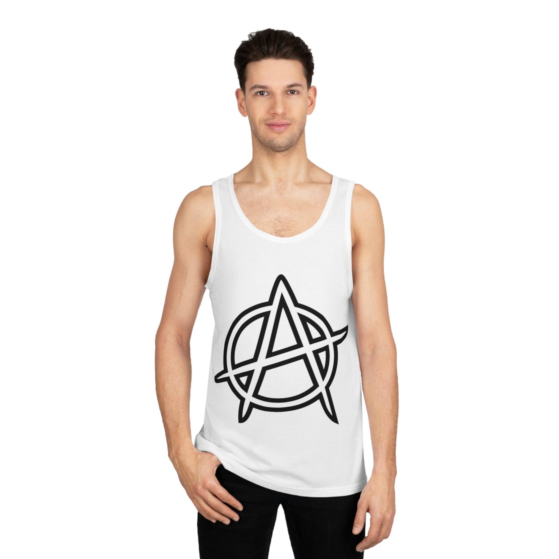 Anarchy Symbol Punker Unisex Softstyle™ Tank Top - Premium Tank Top from Printify - Just $27.74! Shop now at Lizard Vigilante