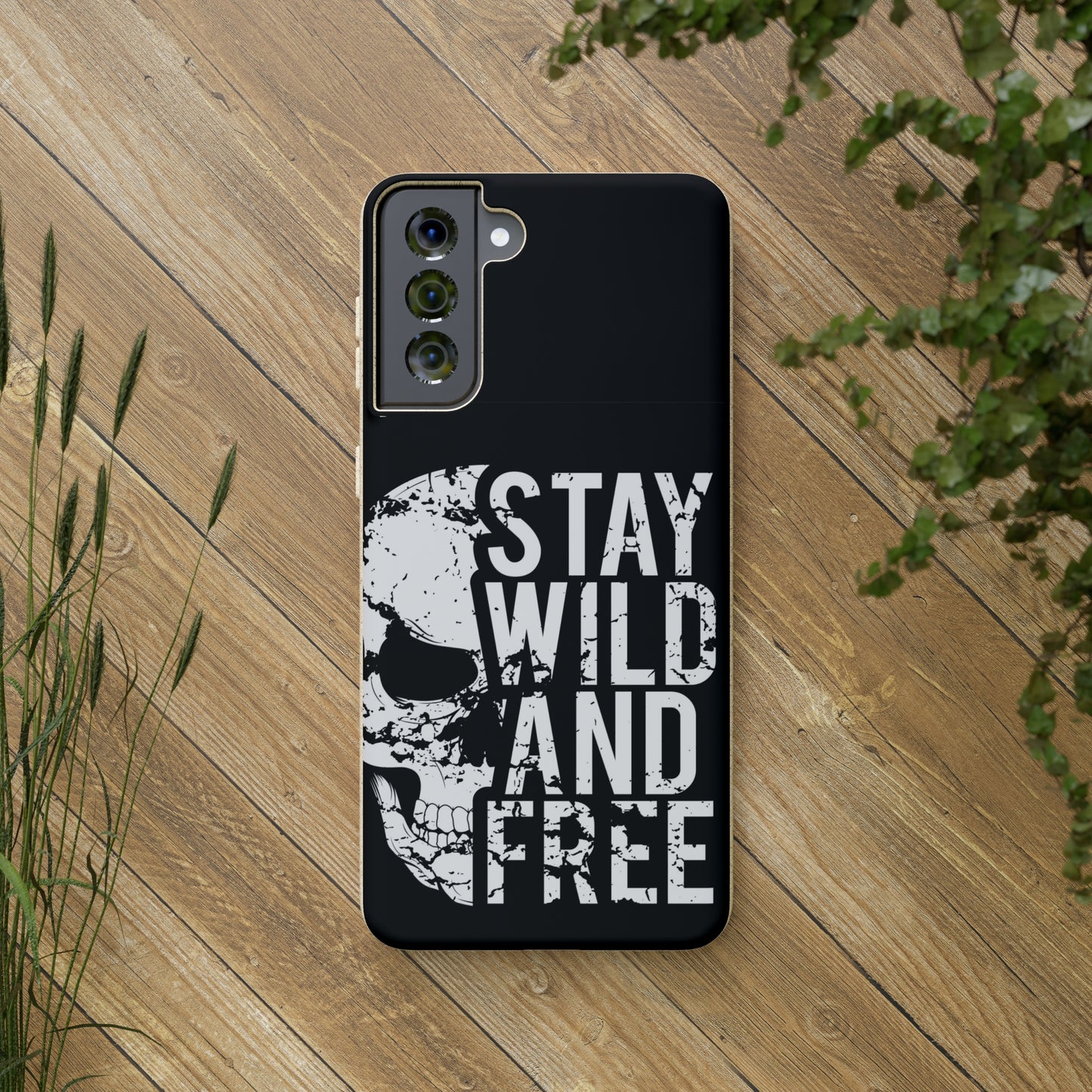 Stay Wild And Free Skull Biodegradable Cases - Lizard Vigilante