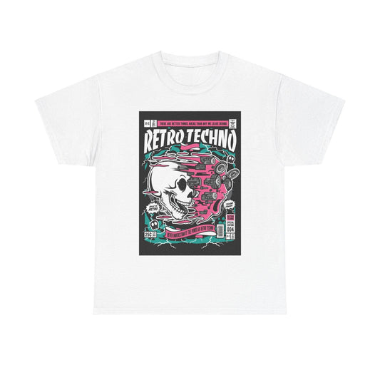 Retro Techno Unisex Heavy Cotton Tee - Lizard Vigilante