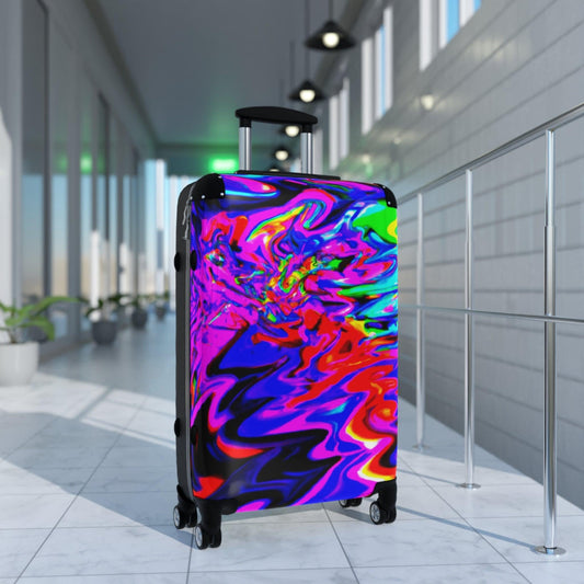 Lizard Vigilante Squiggly Colors Travel Suitcase – 360° Wheel Swivels, Adjustable Handle, Built-in Lock – Available in Small, Medium, and Large - Premium Bags from Printify - Just $219.99! Shop now at Lizard Vigilante