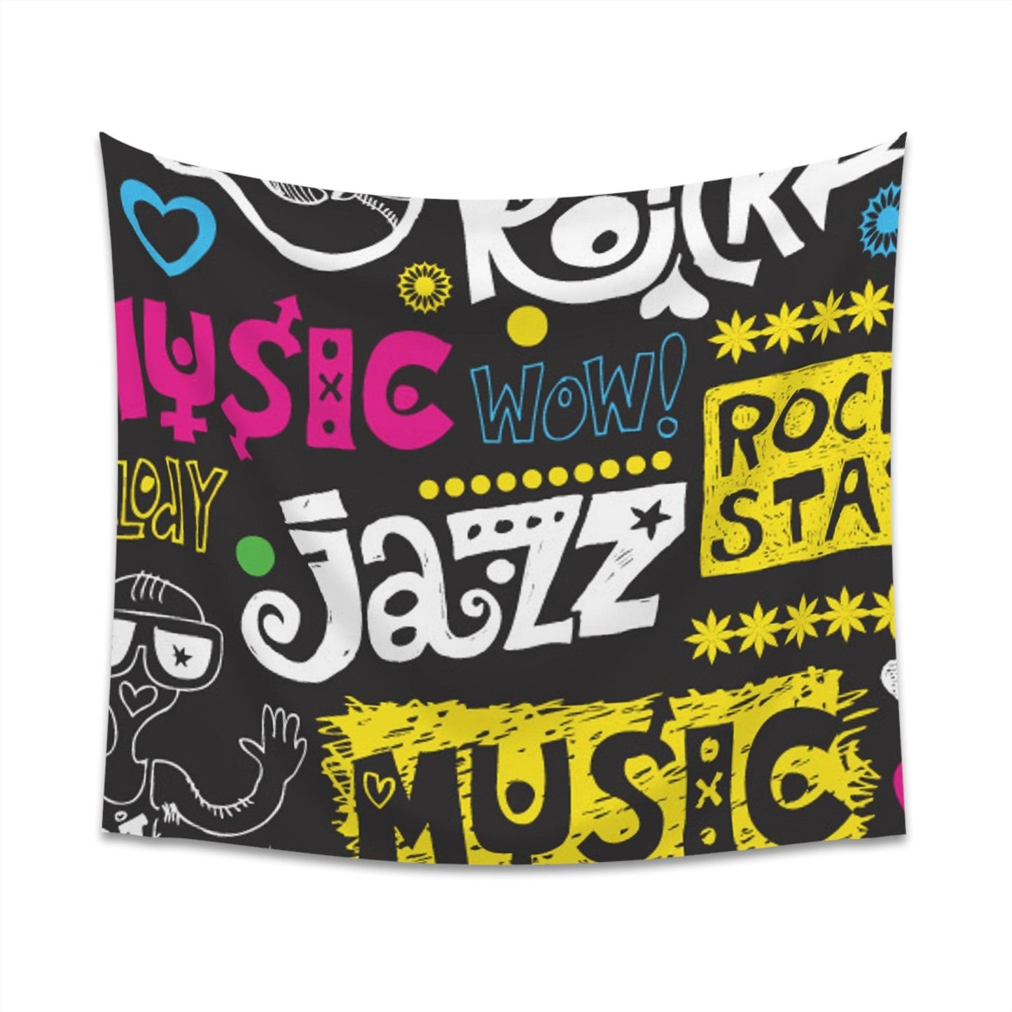 Music Graphic Printed Wall Tapestry - Lizard Vigilante