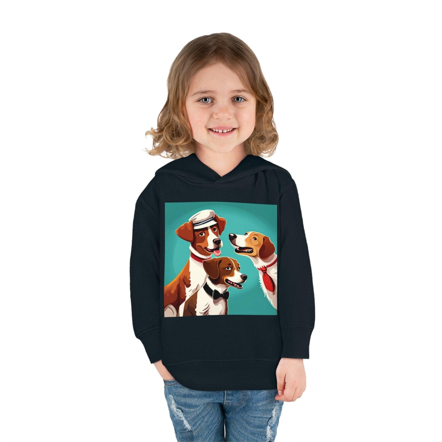 Illustrated Dogs Toddler Pullover Fleece Hoodie - Lizard Vigilante