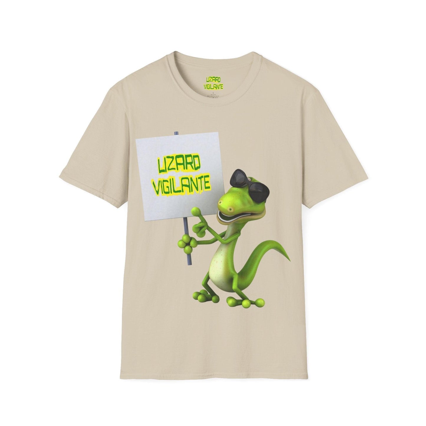 Lizard Vigilante Sign Unisex Softstyle T-Shirt - Lizard Vigilante