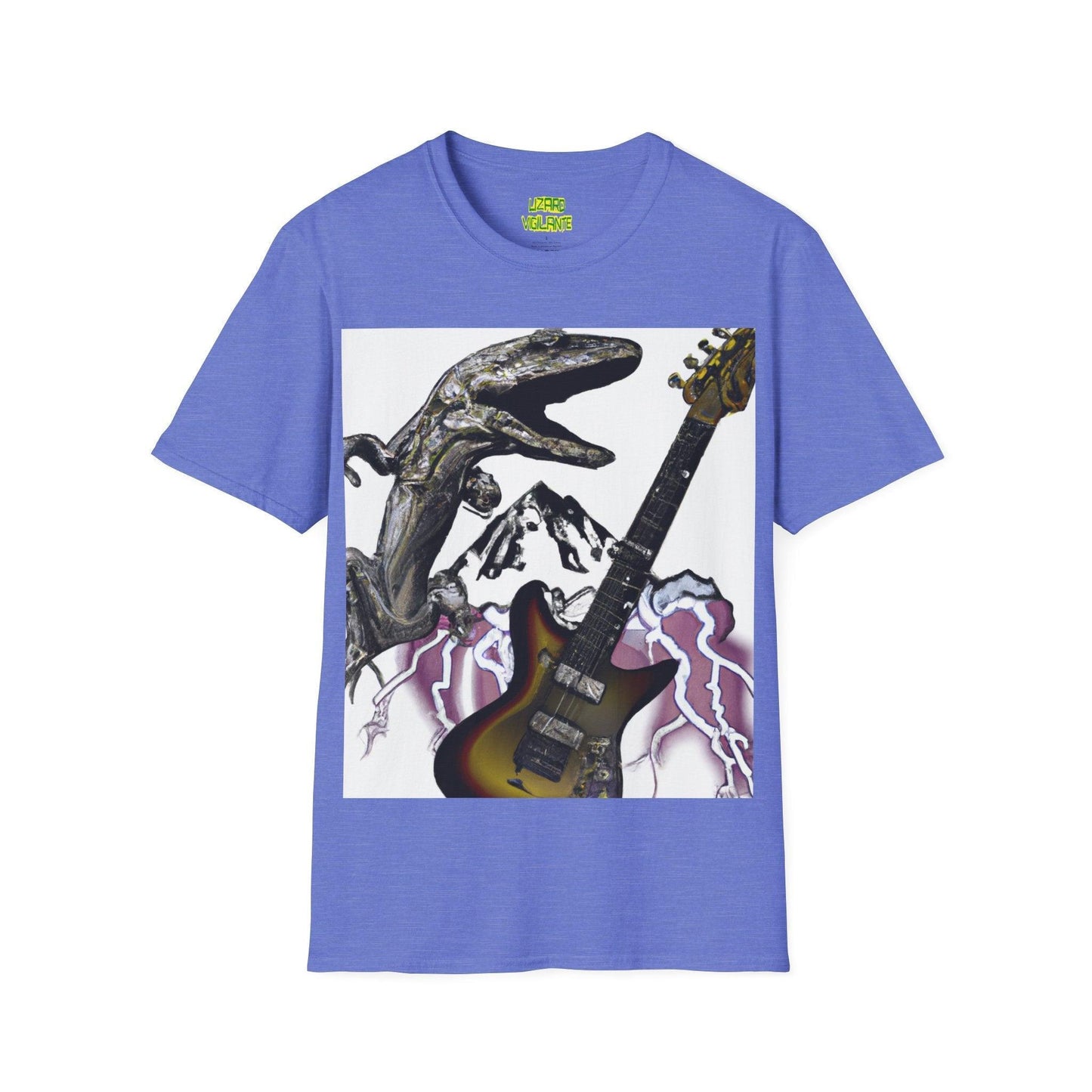 Lizard Vigilante Over Revolver Unisex Softstyle T-Shirt - Lizard Vigilante