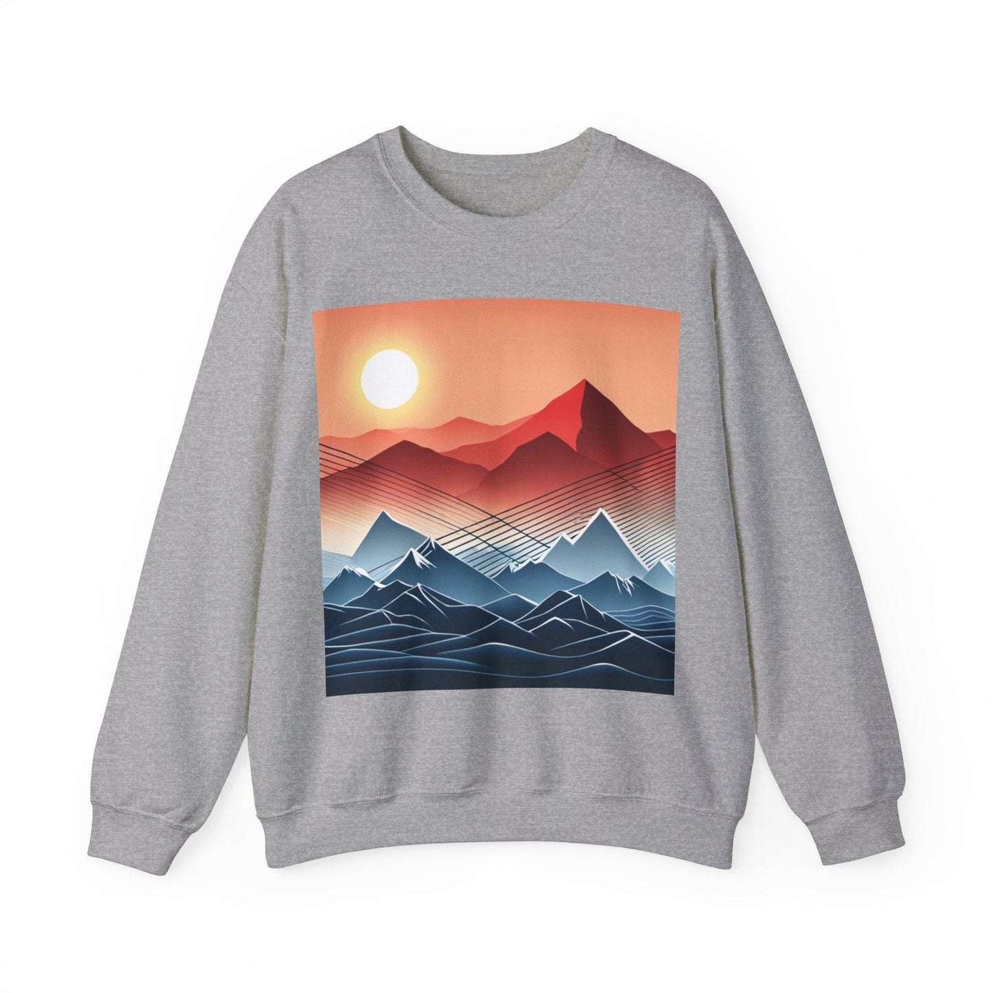 Mountain Line Art Unisex Heavy Blend™ Crewneck Sweatshirt - Lizard Vigilante