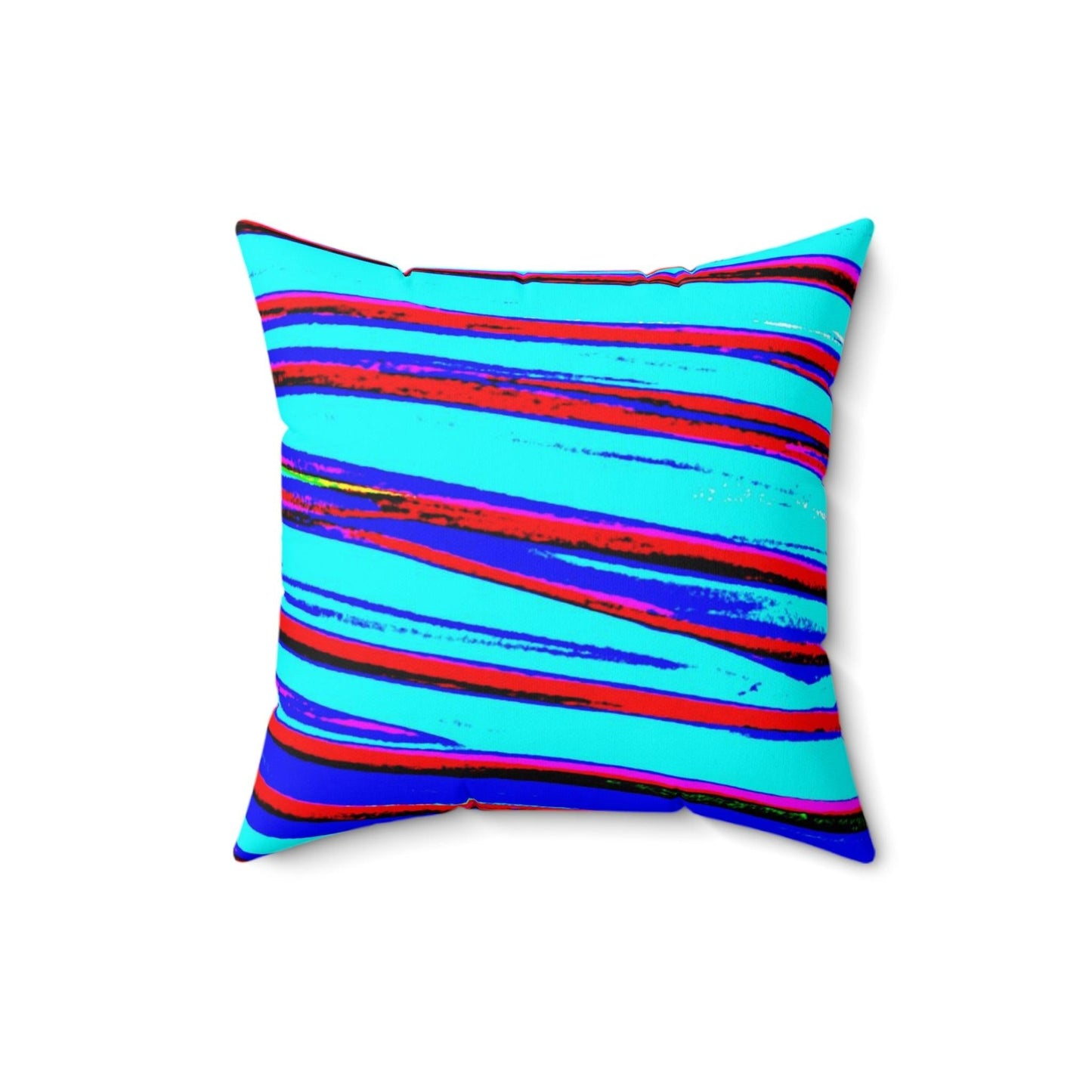 Strips Spun Polyester Square Pillow - Lizard Vigilante