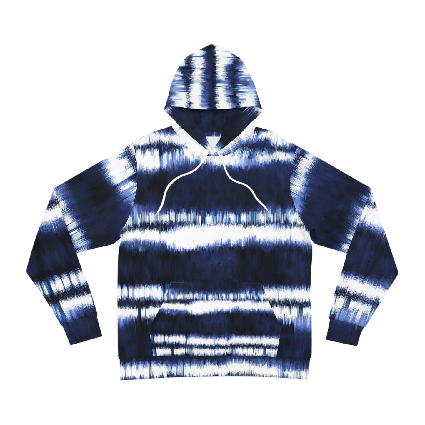 White Lines on Blue Fashion Hoodie (AOP) - Lizard Vigilante