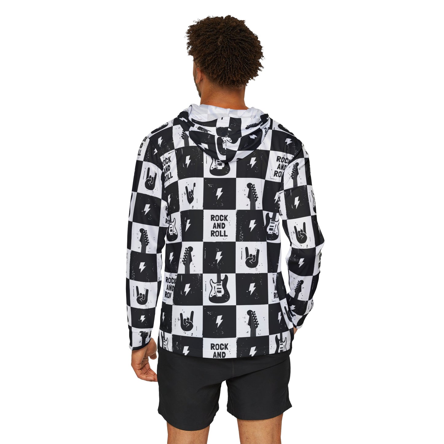 Rock And Roll Squares Men's Sports Warmup Hoodie - Premium All Over Prints from Printify - Just $72.63! Shop now at Lizard Vigilante