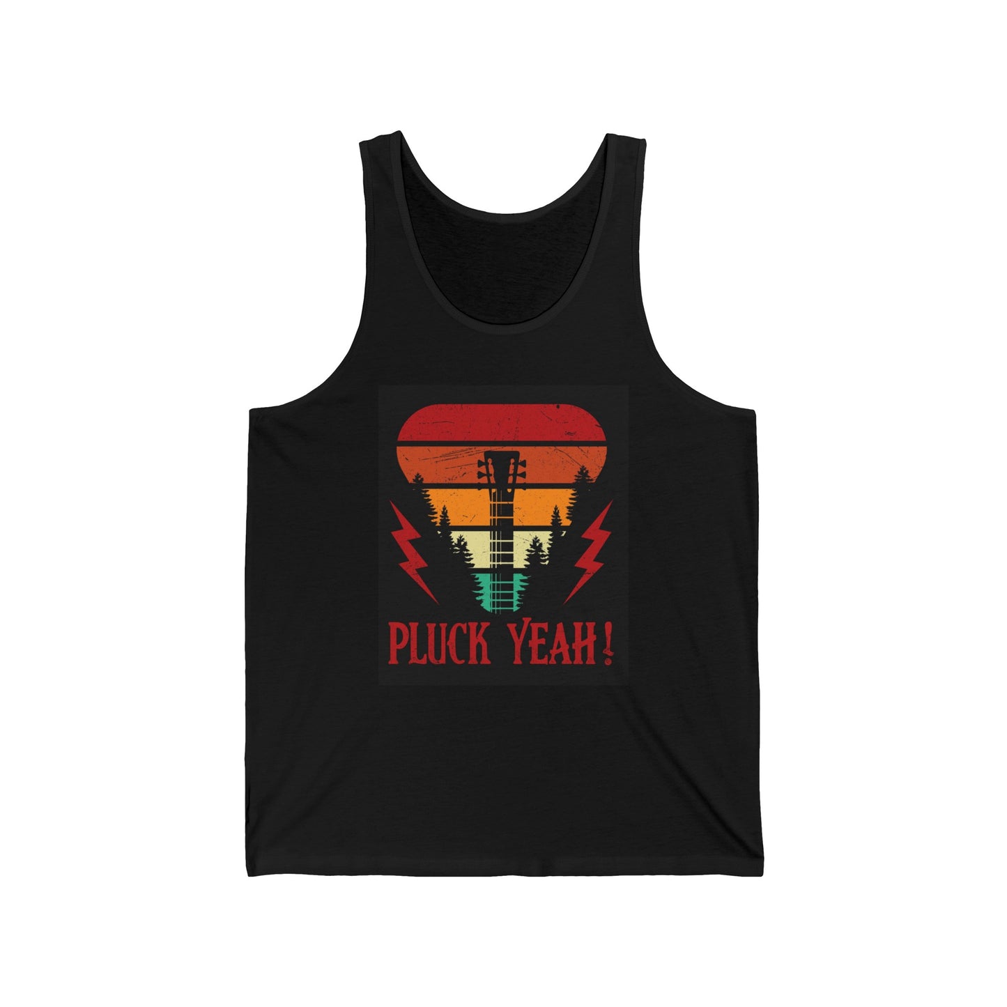 Pluck Yeah! Guitar Neck Unisex Jersey Tank - Lizard Vigilante