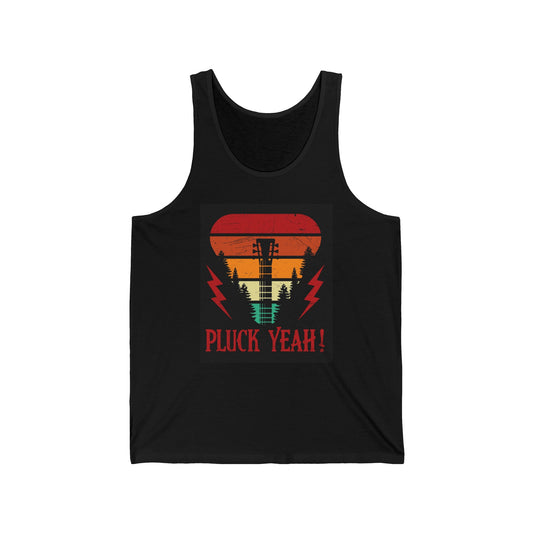 Pluck Yeah! Guitar Neck Unisex Jersey Tank - Lizard Vigilante