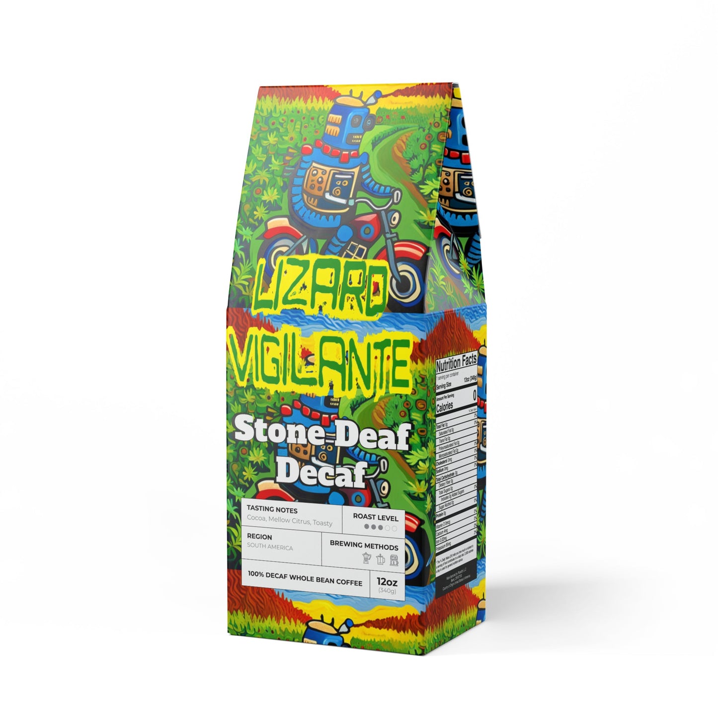 Lizard Vigilante Stone Deaf Decaf Premium Coffee Blend (Medium Roast) - Subscription Plans Available at Discount! - Lizard Vigilante