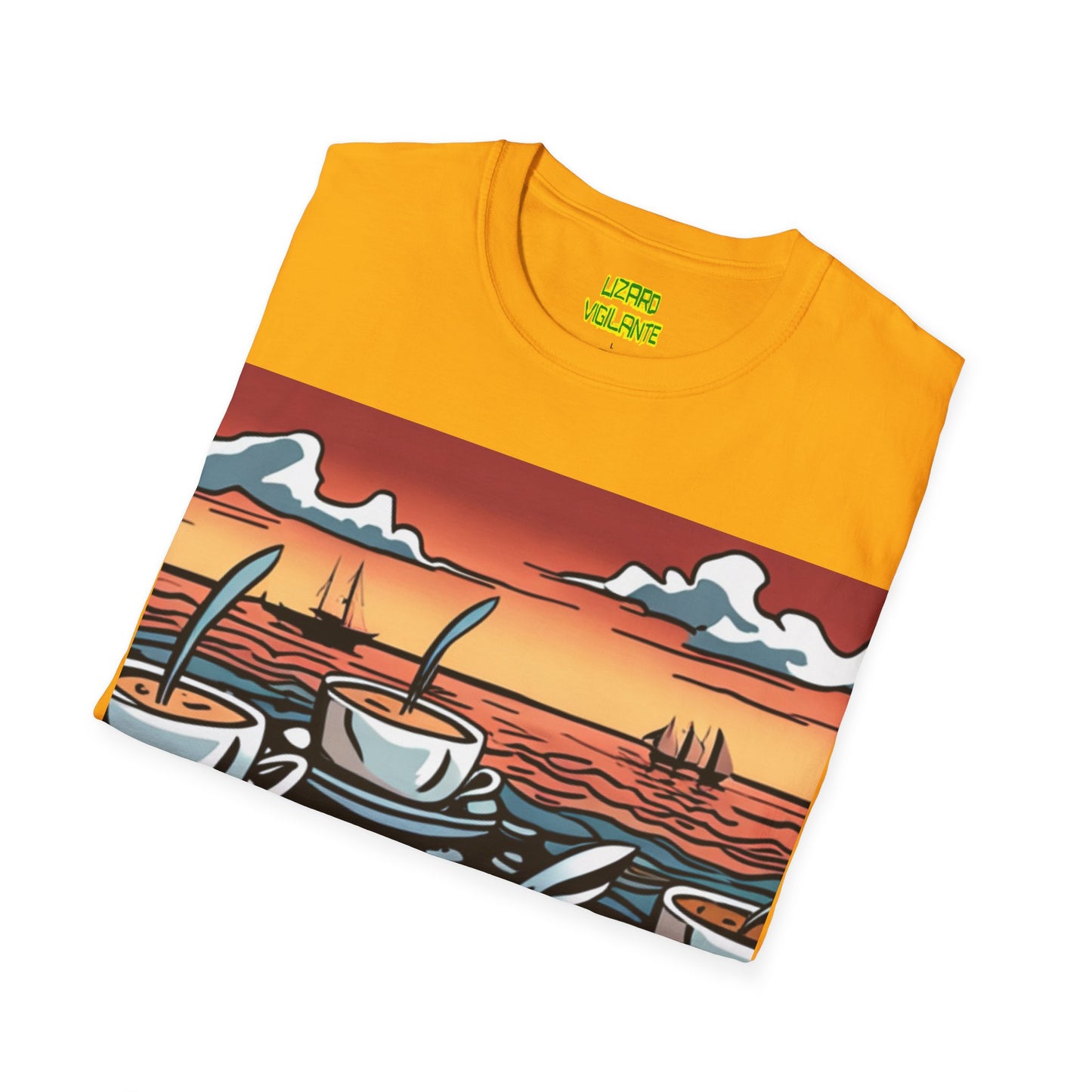 Coffee Boats Unisex Softstyle T-Shirt - Lizard Vigilante