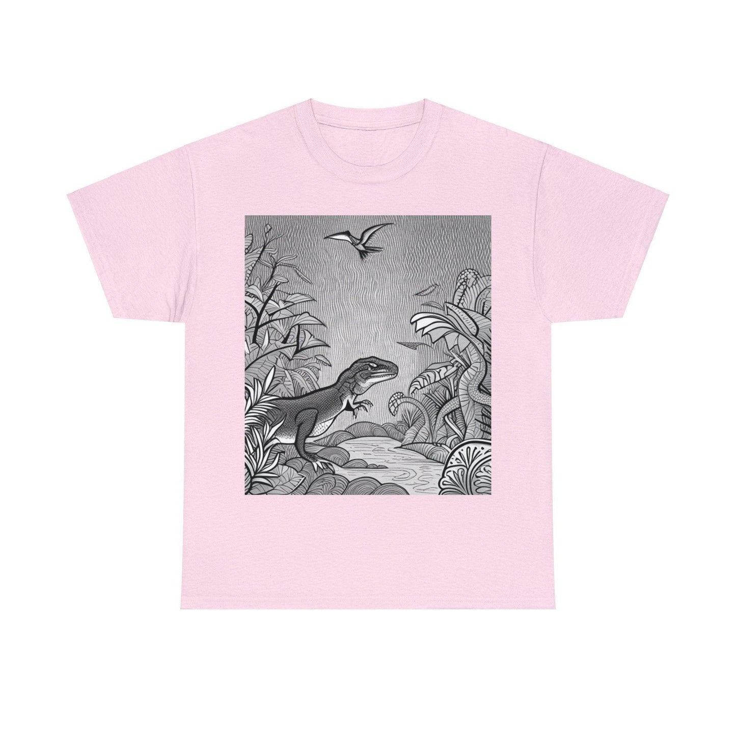 Prehistory Scene Unisex Heavy Cotton Tee - Lizard Vigilante