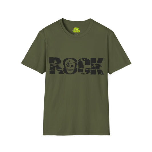 Cracked Rock Skull Unisex Softstyle T-Shirt - Lizard Vigilante