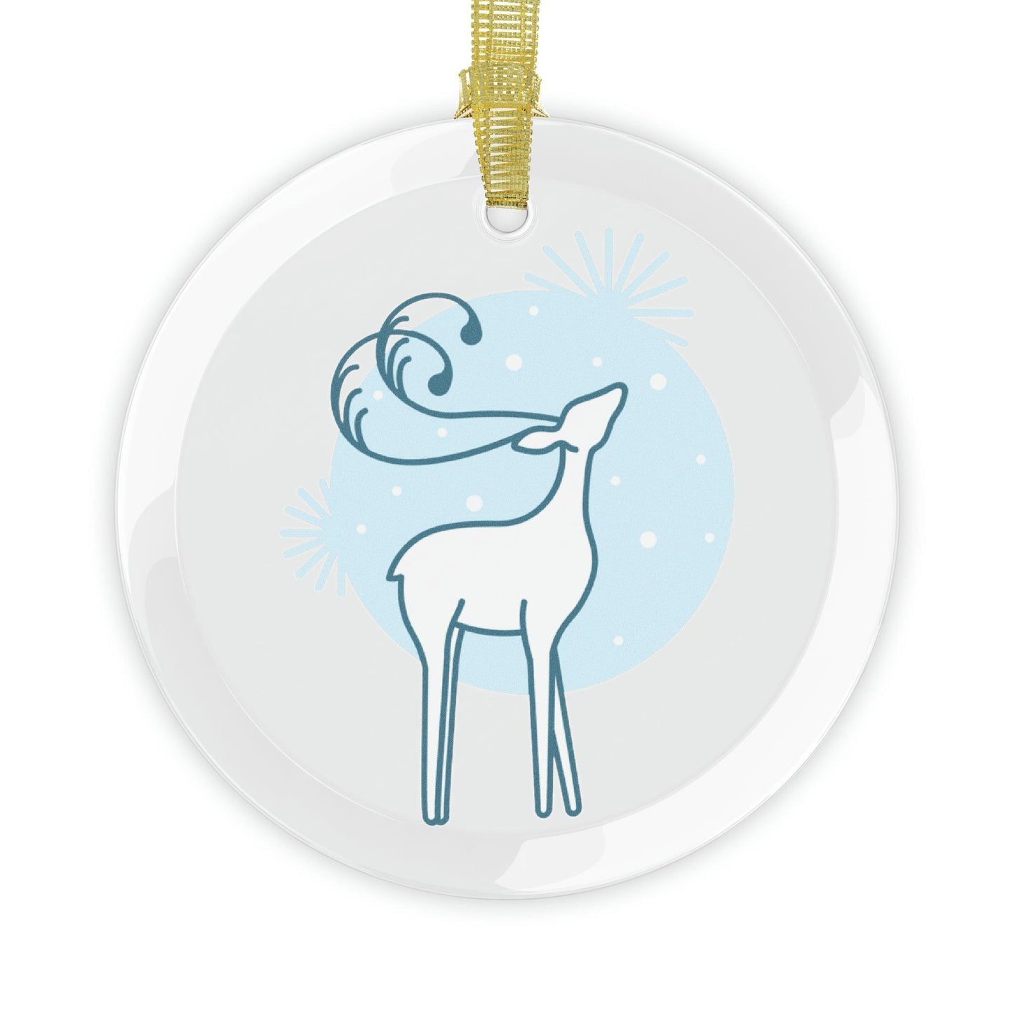 Christmas Tree Reindeer Glass Ornaments - Lizard Vigilante