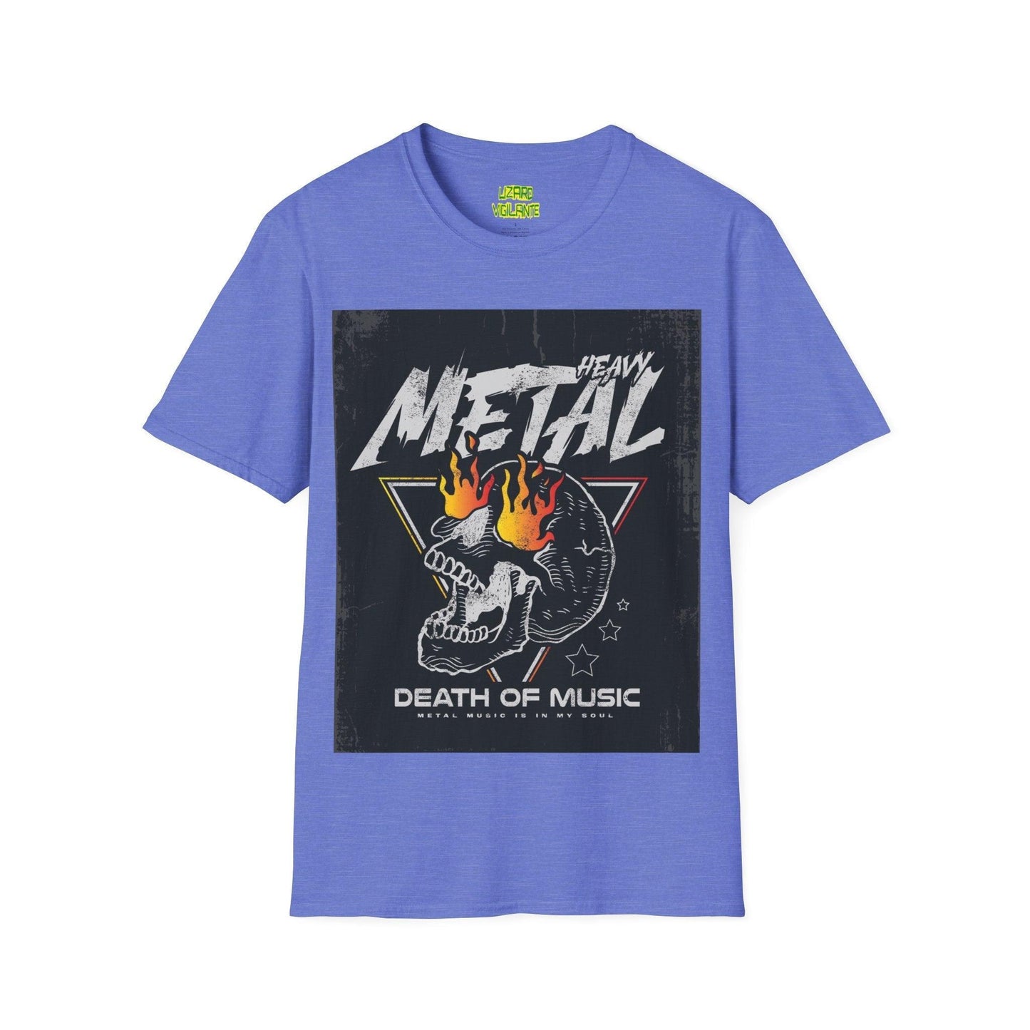 Heavy Metal Death Of Music Unisex Softstyle T-Shirt - Lizard Vigilante