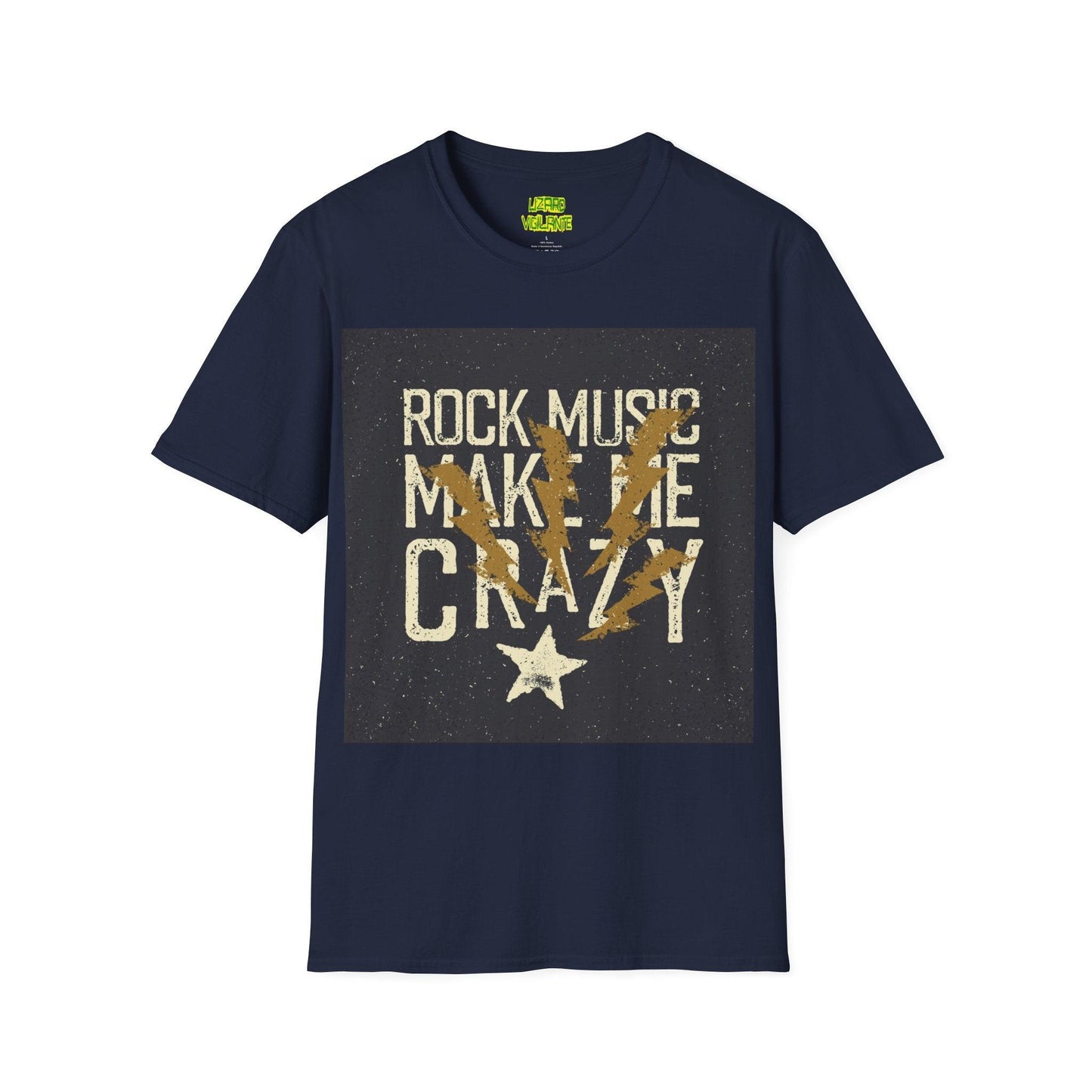 Rock Music Make Me Crazy Unisex Softstyle T-Shirt - Lizard Vigilante