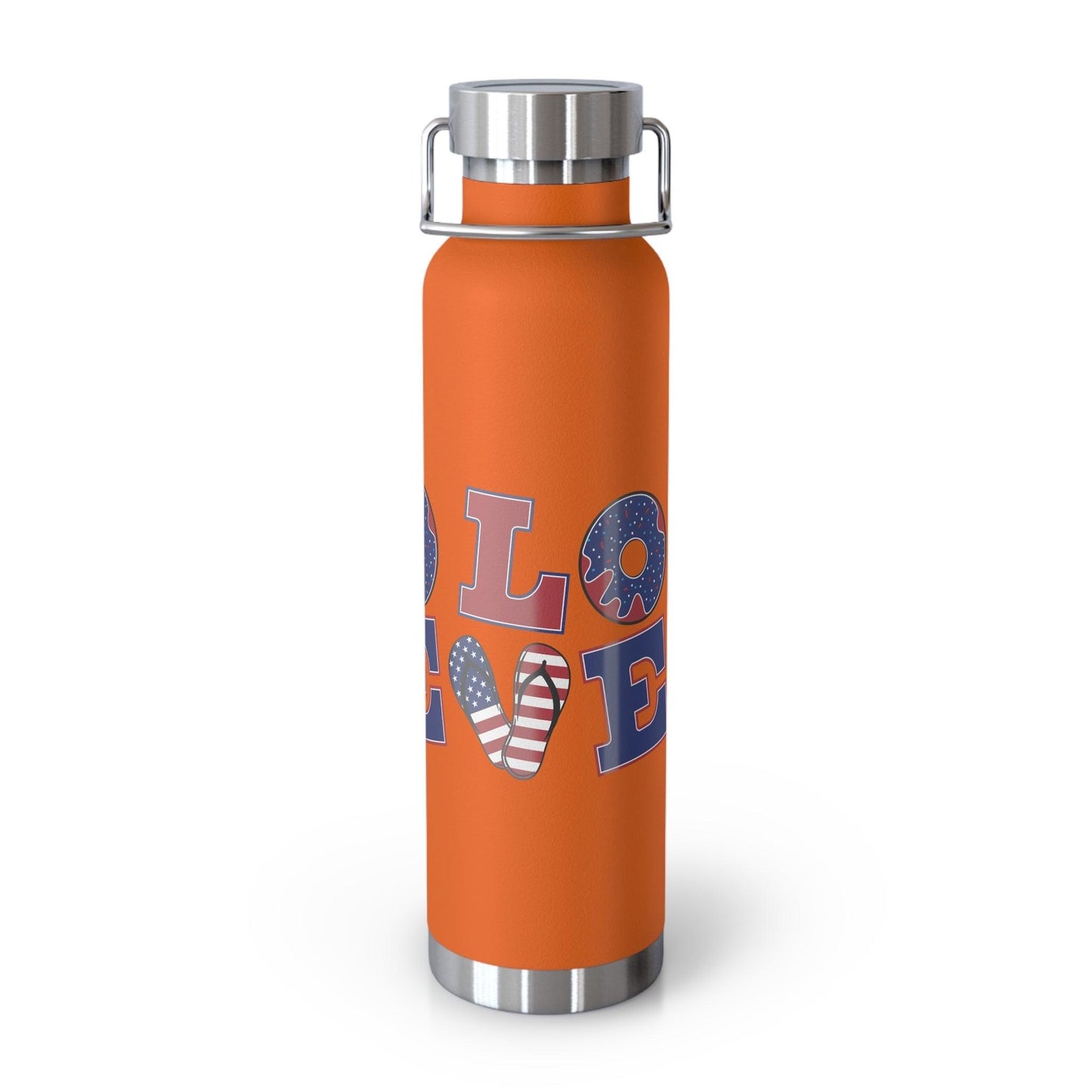 LOVE American Styled Red White and Blue Copper Vacuum Insulated Bottle, USA 22oz - Lizard Vigilante