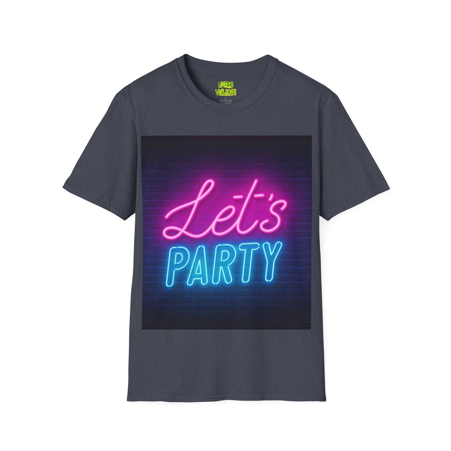 Let's Party Neon Unisex Softstyle T-Shirt - Lizard Vigilante