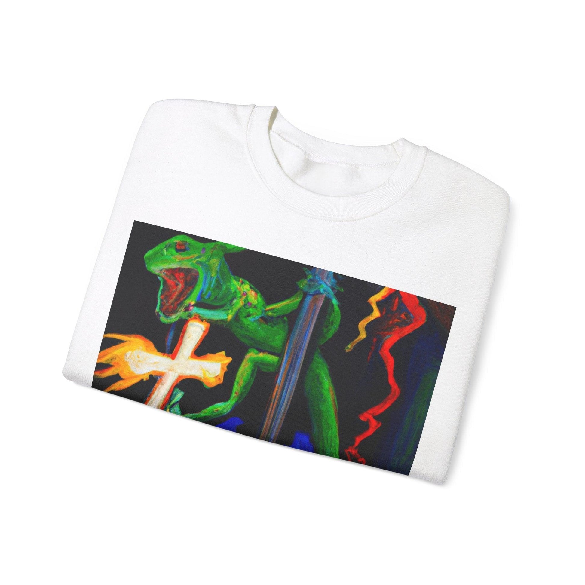 Lizard Vigilante Lightning Cross Unisex Heavy Blend™ Crewneck Sweatshirt - Lizard Vigilante