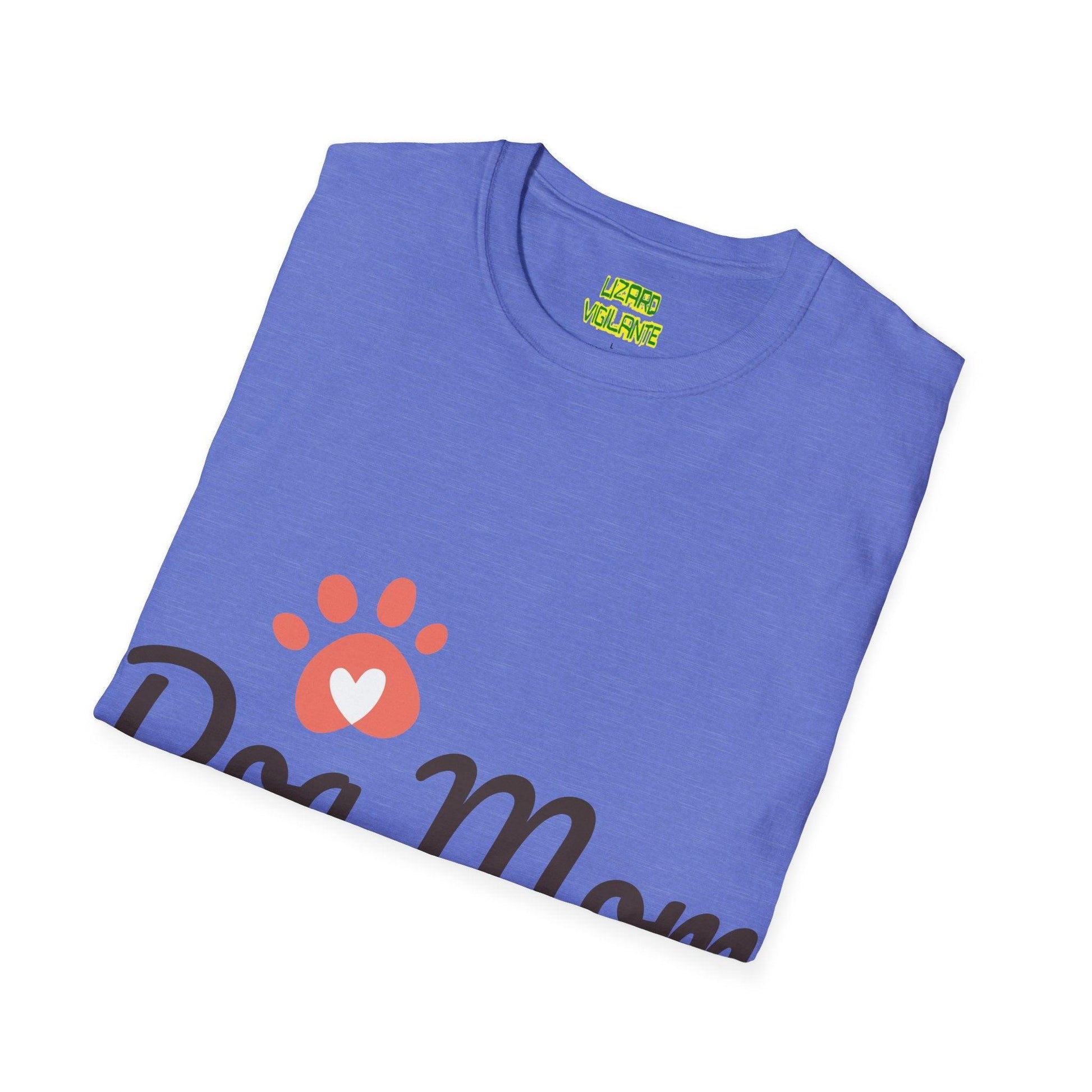 Dog Mom with Paw and a Heart in it Graphic Unisex Softstyle T-Shirt - Lizard Vigilante