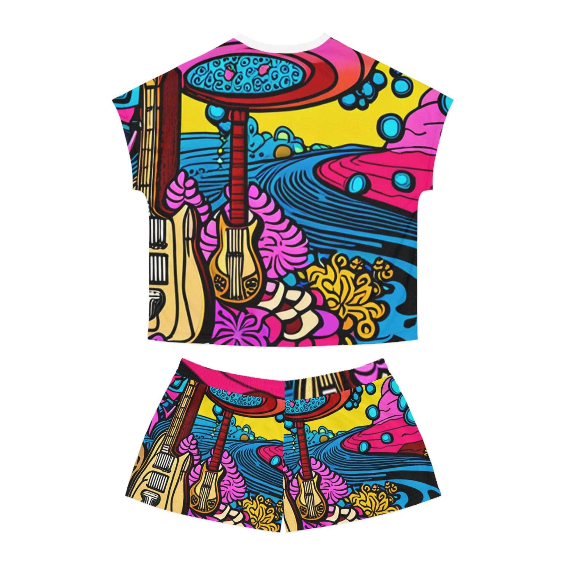 60s Psychedelia Women's Short Pajama Set - Premium All Over Prints from Printify - Just $42.99! Shop now at Lizard Vigilante