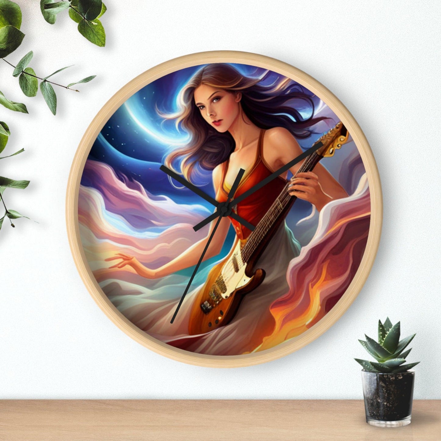 Guitar Princess Wall Clock - Lizard Vigilante