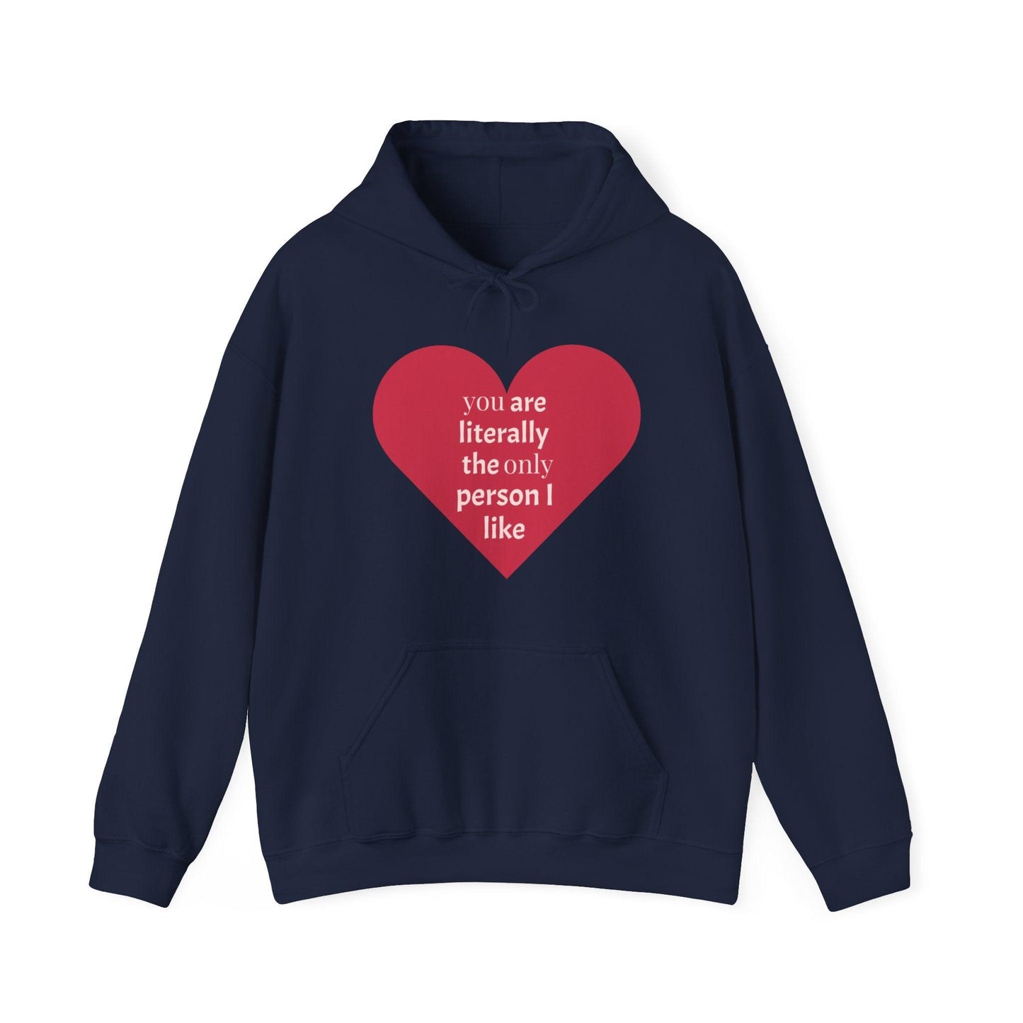 Valentine’s Day Heart Gift Unisex Heavy Blend™ Hooded Sweatshirt - you are literally the only person i can stand - Lizard Vigilante