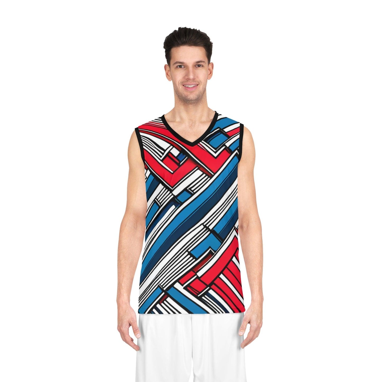 Geometric Patriot Basketball Jersey (AOP) - Lizard Vigilante