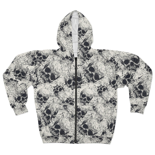 Ancient Skulls Unisex Zip Hoodie - Premium All Over Prints from Printify - Just $78.36! Shop now at Lizard Vigilante